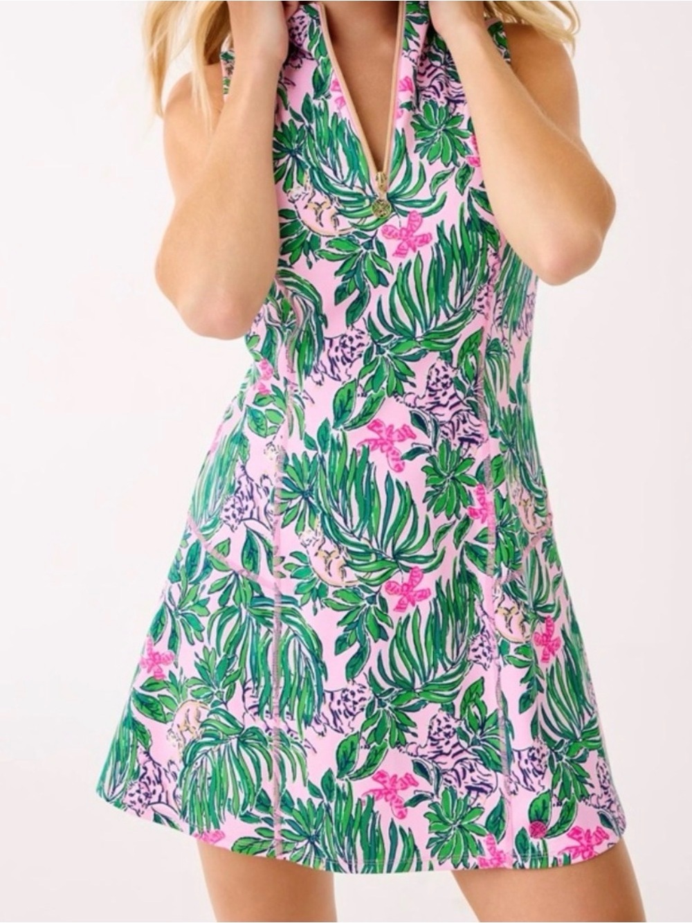 NWT Lilly Pulitzer XL UPF 50+ Luxletic Racquet Active Dress “Roaring W Joy”✨💲168